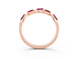 Rose gold Marquise Garnet Twisted Band with Prong Setting_9