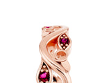 Rose gold Marquise Garnet Vine Eternity Band with Bezel Setting_11