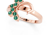 Rose gold Marquise Green Sapphire Cluster Bypass Ring with Prong Setting_7