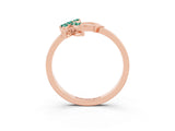 Rose gold Marquise Green Sapphire Cluster Bypass Ring with Prong Setting_9