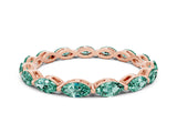 Rose gold Marquise Green Sapphire Eternity Band with U-Prong Setting_12