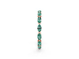 Rose gold Marquise Green Sapphire Eternity Band with U-Prong Setting_14