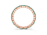 Rose gold Marquise Green Sapphire Eternity Band with U-Prong Setting_15