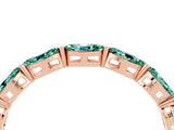 Rose gold Marquise Green Sapphire Eternity Band with U-Prong Setting_16