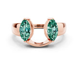 Rose gold Marquise Green Sapphire Open Band Ring with Tension Setting_18