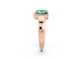 Rose gold Marquise Green Sapphire Open Band Ring with Tension Setting_20