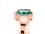 Rose gold Marquise Green Sapphire Open Band Ring with Tension Setting_23