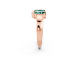 Rose gold Marquise Green Sapphire Open Band Ring with Tension Setting_32