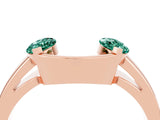 Rose gold Marquise Green Sapphire Open Band Ring with Tension Setting_34