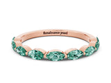 Rose gold Marquise Green Sapphire Prong Set Half-Eternity Band_6