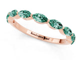 Rose gold Marquise Green Sapphire Prong Set Half-Eternity Band_7