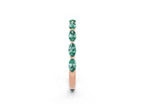 Rose gold Marquise Green Sapphire Prong Set Half-Eternity Band_8