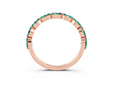 Rose gold Marquise Green Sapphire Prong Set Half-Eternity Band_9