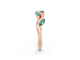 Rose gold Marquise Green Sapphire Twisted Band with Prong Setting_8