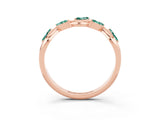 Rose gold Marquise Green Sapphire Twisted Band with Prong Setting_9