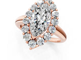 Rose gold Marquise Halo Cluster Diamond Engagement Ring with Prong Setting and Polished Band_21