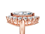 Rose gold Marquise Halo Cluster Diamond Engagement Ring with Prong Setting and Polished Band_25