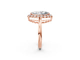 Rose gold Marquise Halo Cluster Diamond Engagement Ring with Solitaire Band and Prong Setting_50