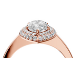 Rose gold Marquise Halo Diamond Engagement Ring with Solitaire Band and Four-Prong Setting_24