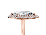 Rose gold Marquise Halo Diamond Engagement Ring with Solitaire Band and Four-Prong Setting_25