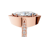 Rose gold Marquise Halo Diamond Engagement Ring with Split Shank Band and Four-Prong Setting_11