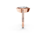 Rose gold Marquise Halo Diamond Engagement Ring with Split Shank Band and Four-Prong Setting_8