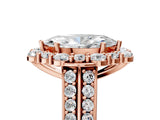 Rose gold Marquise Halo Diamond Engagement Ring with Split Shank and Prong Setting_71