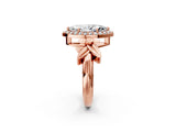 Rose gold Marquise Halo Diamond Floral Band with Four-Prong Setting_78