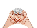 Rose gold Marquise Halo Diamond Floral Split Shank Engagement Ring 4