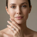 Rose gold Marquise Halo Diamond Pavé Band Ring with Prong Setting_13
