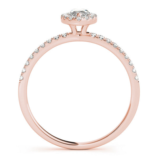Rose gold Marquise Halo Diamond Pave Band with Prong Setting 2