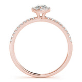 Rose gold Marquise Halo Diamond Pave Band with Prong Setting 2