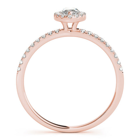 Rose gold Marquise Halo Diamond Pave Band with Prong Setting 2