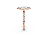 Rose gold Marquise Halo Diamond Pave Band with Prong Setting_9