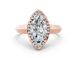 Rose gold Marquise Halo Diamond Ring with Cathedral Band and Four-Prong Setting_61