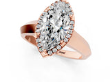 Rose gold Marquise Halo Diamond Ring with Cathedral Band and Four-Prong Setting_62