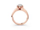 Rose gold Marquise Halo Diamond Ring with Cathedral Band and Four-Prong Setting_64