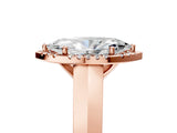 Rose gold Marquise Halo Diamond Ring with Cathedral Band and Four-Prong Setting_66