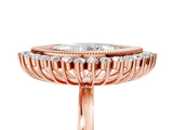 Rose gold Marquise Halo Diamond Ring with Milgrain Edge and Round Prong Setting_72