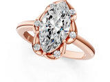 Rose gold Marquise Halo Diamond Ring with Round Cluster Setting, Solitaire Band, and Four-Prong Setting_47