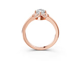 Rose gold Marquise Halo Diamond Ring with Round Cluster Setting, Solitaire Band, and Four-Prong Setting_49