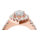 Rose gold Marquise Halo Diamond Split Shank Engagement Ring with Prong Setting_43