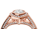 Rose gold Marquise Halo Diamond Split Shank Pave Ring_10