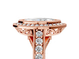 Rose gold Marquise Halo Diamond Split Shank Pave Ring_11