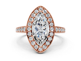 Rose gold Marquise Halo Pavé Diamond Engagement Ring with Bezel Setting_20