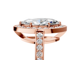 Rose gold Marquise Halo Pavé Diamond Engagement Ring with Bezel Setting_25