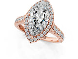 Rose gold Marquise Halo Pavé Diamond Engagement Ring with Four-Prong Setting_27
