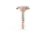 Rose gold Marquise Halo Pavé Diamond Engagement Ring with Four-Prong Setting_28