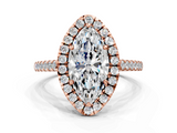 Rose gold Marquise Halo Pavé Diamond Engagement Ring with Four-Prong Setting_3