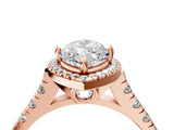 Rose gold Marquise Halo Pavé Diamond Engagement Ring with Four-Prong Setting_30